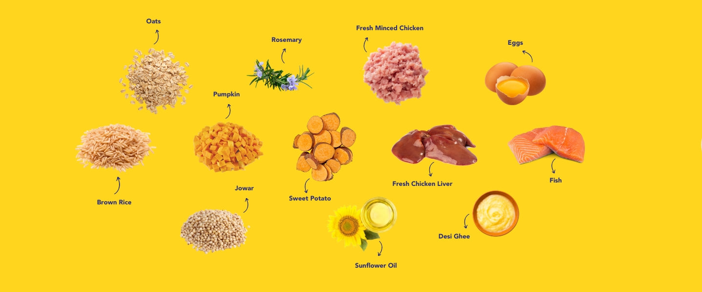 List of all the fresh ingredients part of hunger tail kibble